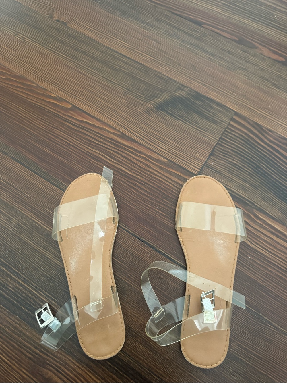 Clear Strap Tan Footbed Women's Sandals